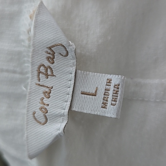 Coral Bay Women's Cotton Pull On Skort With Adjustable Draw String White Size L - Picture 3 of 3